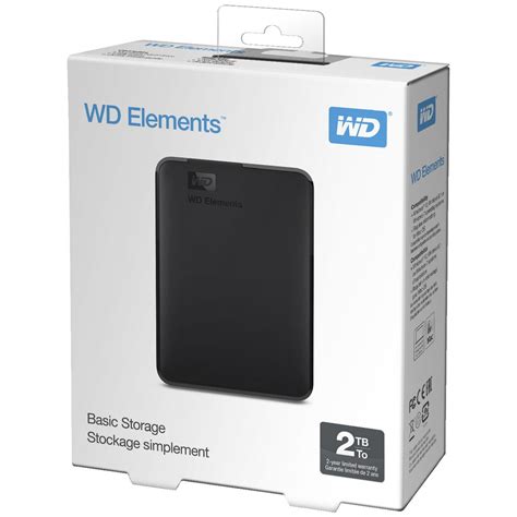 Wd 2tb Elements Portable Hard Drive Black Officeworks