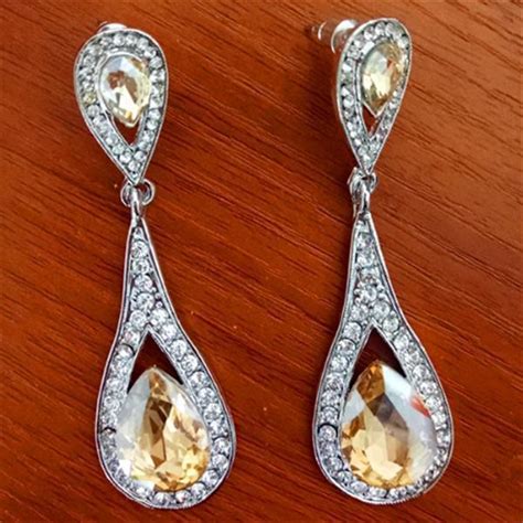 Buy Exquisite Fashion Jewelry For Women Big Sapphire Water Drop Earring