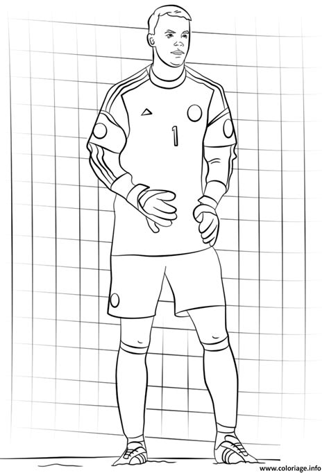 Coloriage Manuel Neuer Foot Football Dessin Foot à imprimer