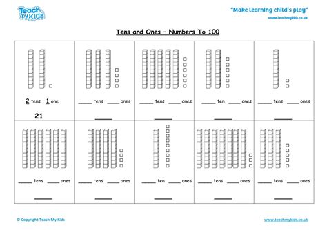 Tens And Ones Numbers To 100 Tmk Education