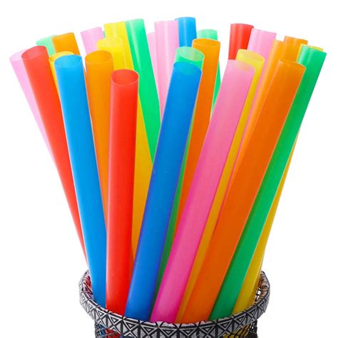 Tomnk Jumbo Smoothie Straws 200pcs Extra Wide Assorted Bright Colors