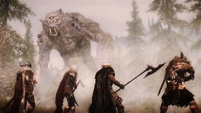 Skyrim Fantasy Warrior Fighting Artwork Elder Digital