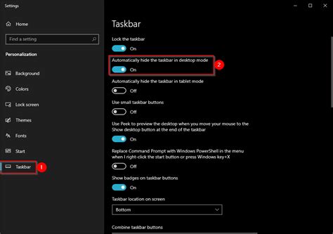 Turn On Or Off Auto Hide Taskbar In Desktop Mode In Windows Page My