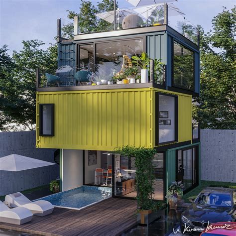 3 Storey Cool Looking Container House Concept Living In A Container