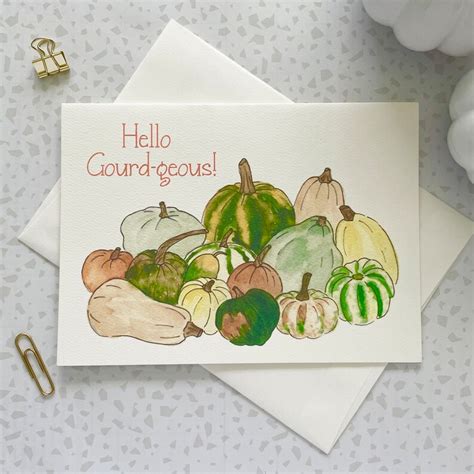 Decorative Gourd Card Fall Gourds Pun Card Blank Card Etsy