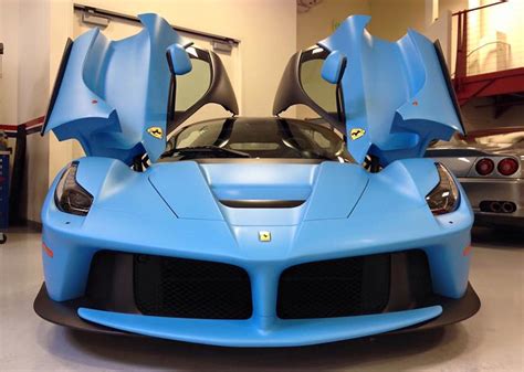 Although i do agree ferraris also do look great in red. Meet the World's only Matte Light Blue LaFerrari