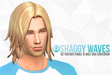 Shaggy Waves Gt Female To Male Hair Conversion At Simsational Designs Sims 4 Updates