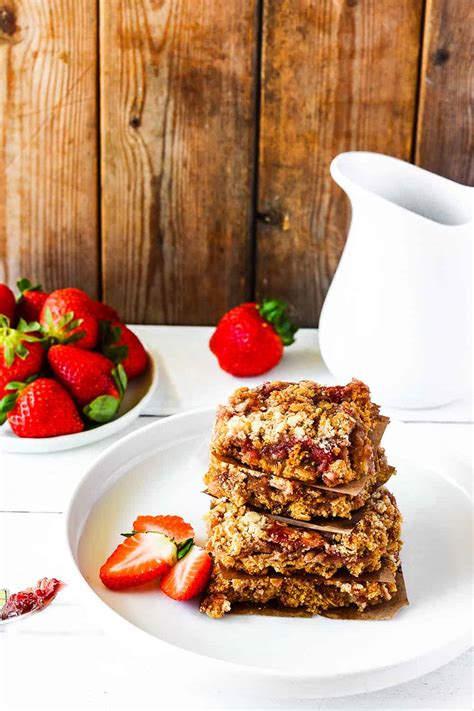 Gluten Free Vegan Strawberry Oat Bars Healthier Steps