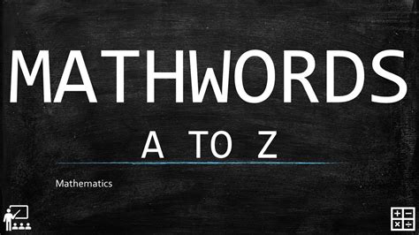 Mathematics Words A To Z Mathematics Grade 4 Youtube