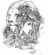 Coloring Zodiac Leo Adult Astrology Gemini Colouring Adults Lion Printable Virgo Abstract Animal Signs Tattoo Colorear Therapy Para Coloriage Astrologia sketch template