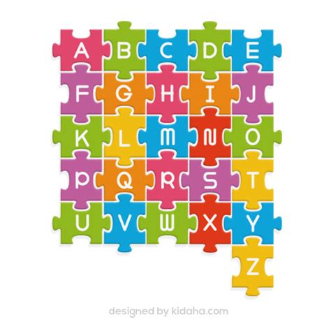 Free Education Clip Arts Puzzle English Alphabets Kidaha
