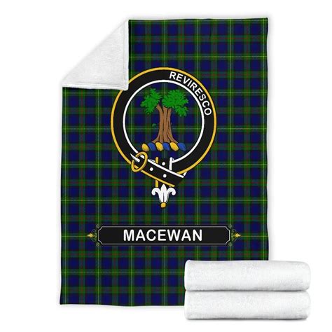 Macewan Crest Tartan Blanket Tartan Home Decor Scottish Clan