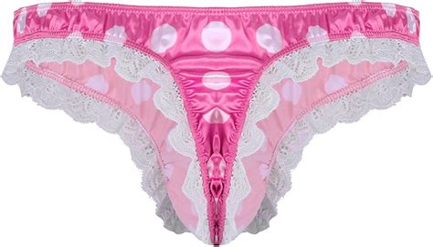 Chictry Mens Stain Ruffle Frilly Low Rise Thong Underwear Sissy Pouch