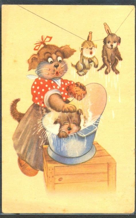 Vintage Dog Postcard Vintage Artwork Book Illustration Art Vintage