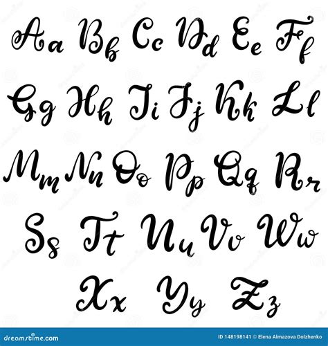 Hand Drawn Lettering Font Alphabet Stock Vector Illustration Of