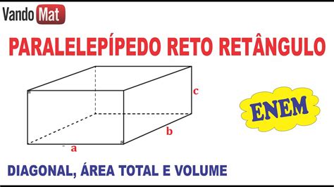 ParalelepÍpedo Reto RetÂngulo Diagonal Área Total E Volume Volume