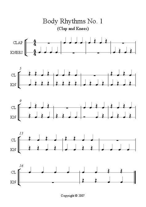 Reading Rhythms Clapping And Patting Quarter Notes And Rests Pdf