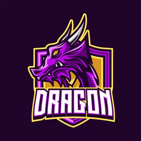 Dragon Mascot Gaming Logo Design Vector Template For Sport And Esport