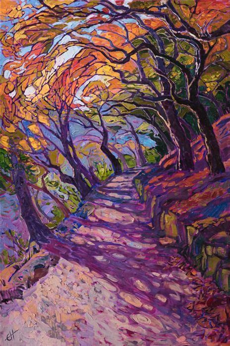 Mosaic Path Colorful Oil Painting By Modern Impressionist Painter Erin