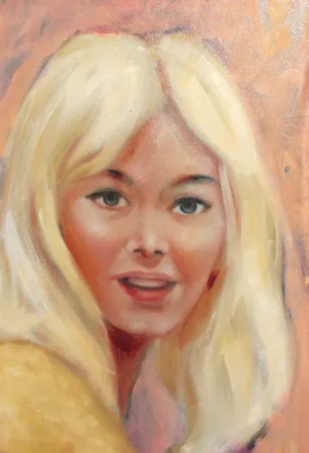 VINTAGE OIL PAINTING Blonde Girl Portrait PicClick