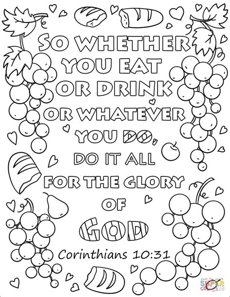 1 corinthians 9:25 coloring page. So Whether You Eat Or Drink Or Whatever You Do, Do It All ...
