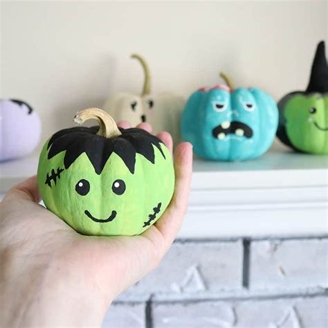 Easy Painted Pumpkins How To Paint Simple Monster Faces Aubree Originals