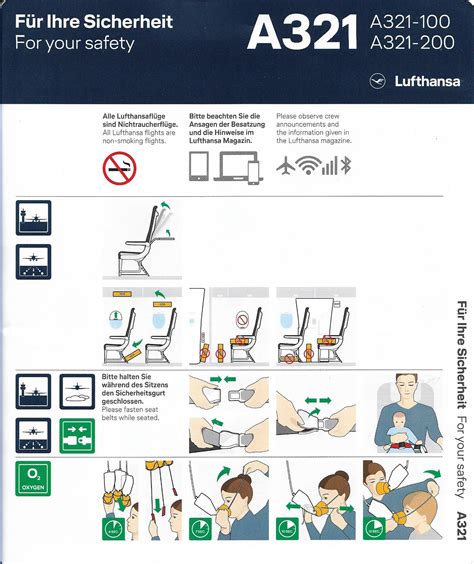 Aircollection Airline Safety Card Lufthansa Airbus A321 V0 Cards