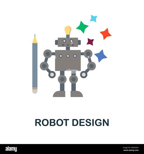 Icono Plano De Diseño Del Robot Signo De Color De La Colección De