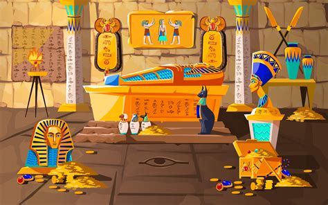 Egipto antiguo tumba de faraón dibujos animados vector Vector en Vecteezy