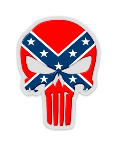 Confederate Punisher Clear Sticker