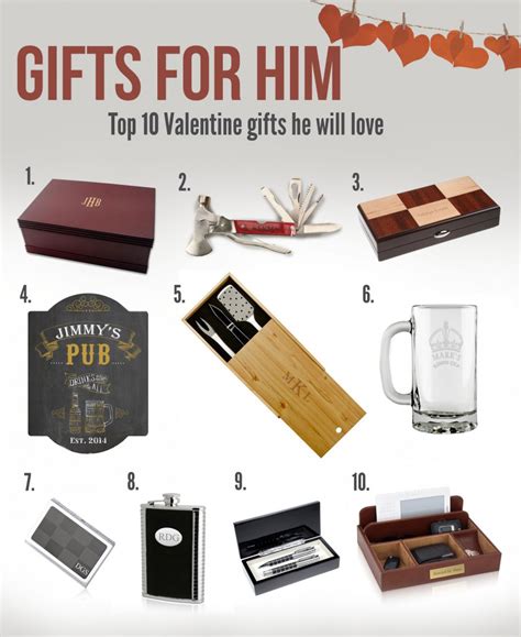 Our unique valentine's day ideas even include such hot commodities as an entire line of personalized reasons i love you cutting boards, personalized flasks, personalized family time watches we've got so much more valentine's day gifts for him, but we're not going to share all our secrets right here. Top Ten Valentine Gifts For Him - Memorable Gifts Blog ...