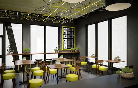 Modern Fast Food Restaurant Interior Design Comelite Architecture