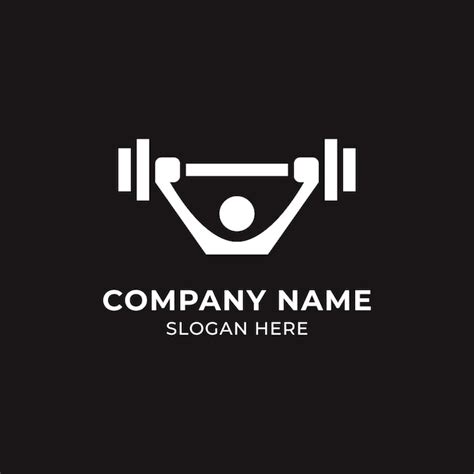 Fitness Studio Logo Mit Langhantel Und Personen Konzept Logo Design
