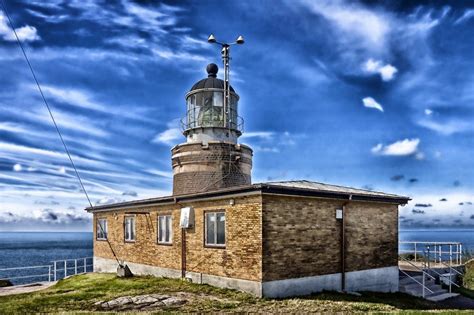Kullen Lighthouse At Sea Sweden Scania Free Image Download