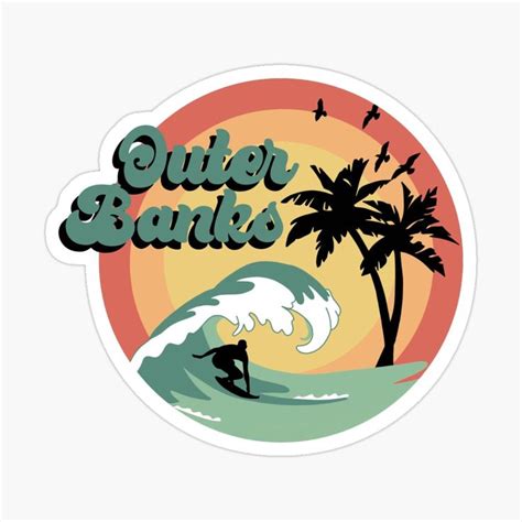 Retro Outer Banks Sticker By Bronte Taylor Surf Stickers Bubble