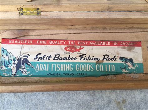 Vintage Split Bamboo Fishing Rod Arai Fishing Goods Asakusa Tokyo