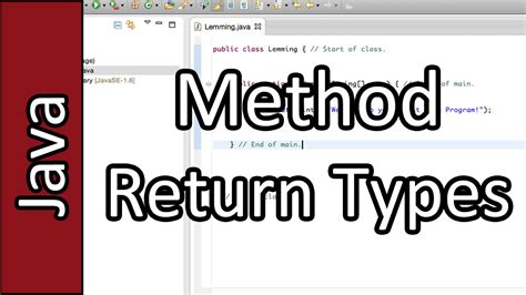 Method Return Types Java Programming Tutorial 14 Pc Mac 2015