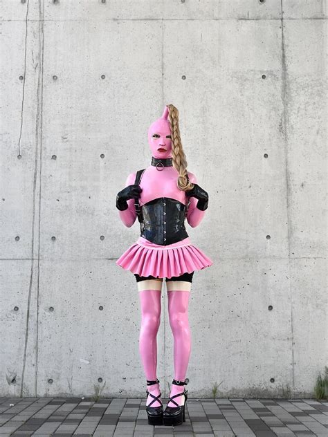 Pink Rubber Latex Clothing With Black Randoseru Sutiblr Flickr