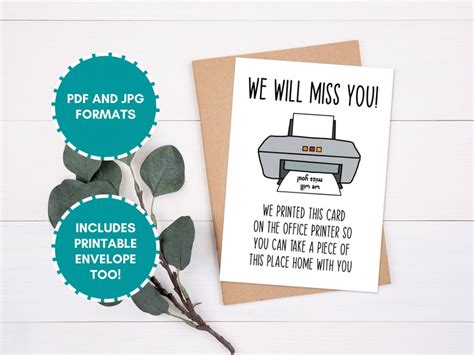 Printable Going Away Card For Coworker Or Boss Funny Going Etsy