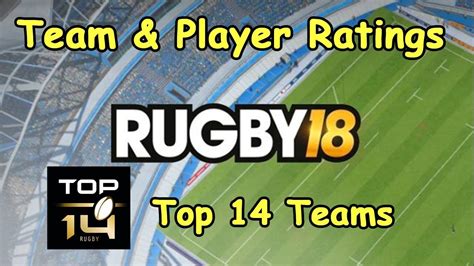 tɔp katɔʀz) is a professional rugby union club competition that is played in france. Rugby 18 - Teams & Players Ratings - Top 14 - YouTube