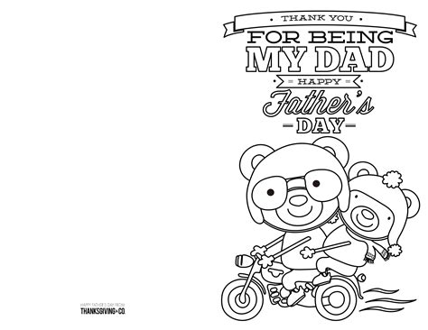 Free Printable Coloring Fathers Day Cards