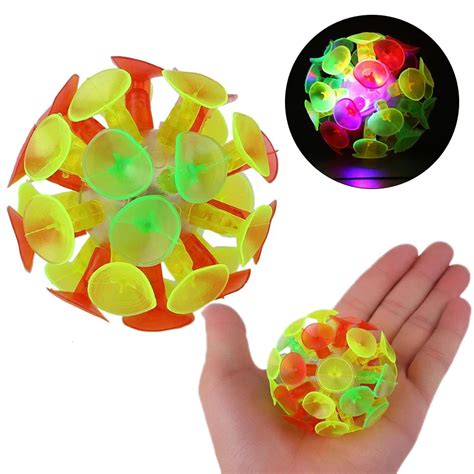 Peradix Creative Silicone Sucker Toys Ball Surface Led Flashing