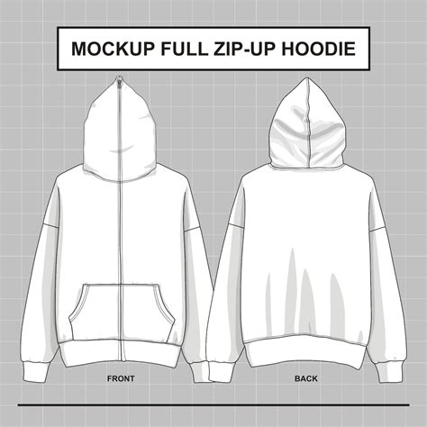 Vector Mockup Full Zip Up Hoodie Over Face Illustrator Eps Etsy Australia