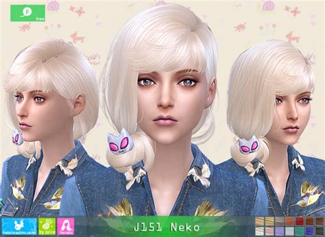 J151 Neko Hair Free At Newsea Sims 4 Sims 4 Updates