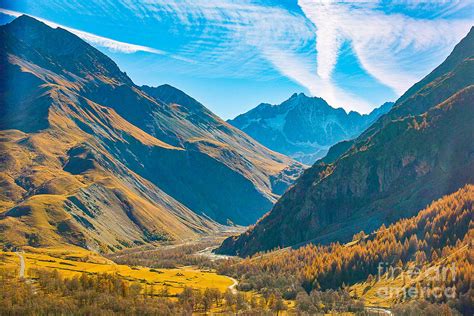 Northern Italian Alps Mountains And Valley In Fall Photograph By