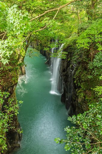 Takachiho Gorge And Waterfall In Miyazaki Kyushu Japan Stock Photo