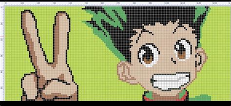 Gon Hunterxhunter Pixel Art Grid Anime Pixel Art Pixel Art Templates