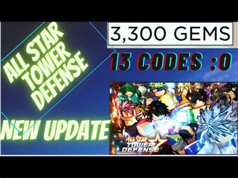 All star tower defense Update | 13 codes for 3,300 gems | - YouTube
