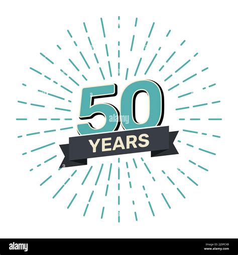 50th Anniversary Retro Stamp Icon Badge Invitation Anniversary 50