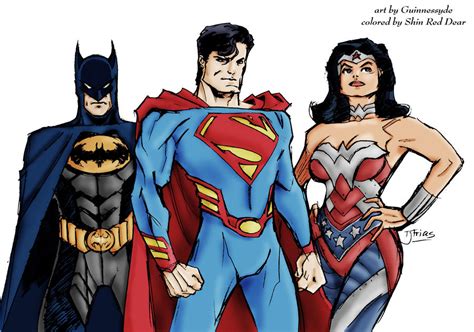 Dc Trinity Redesign By Guinessyde Colored By Shinreddear On Deviantart